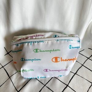 Champion White Fanny Pack with Multicolor Logos